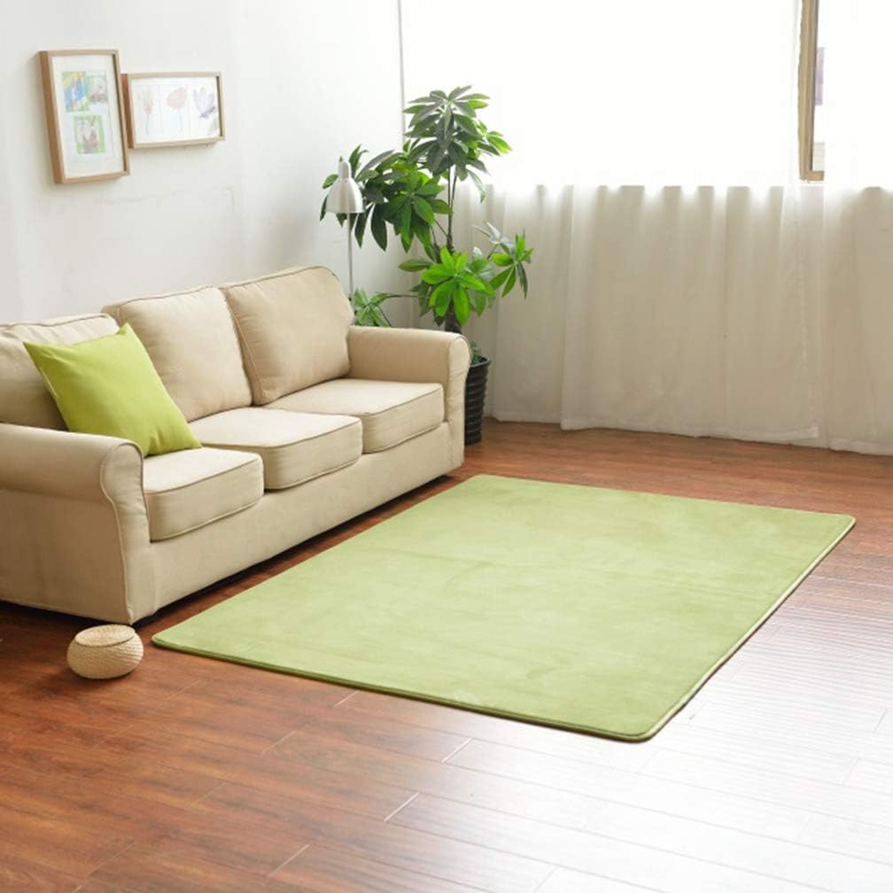 MOXIC Solid Square Area Rugs Soft Living Room Children Bedroom Rug Coral Fleece Anti-Slip Carpets Home Decor Modern Indoor Outdoor Runners Nursery Grass Green 6.5' X 6.5'