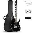 Ktaxon Full-Size Electric Guitar, Solid Body HSH Pickups 170 Guitars Beginner Kit with Gig Bag, Shoulder Strap, Tremolo Arm, Cable, Picks All Accessories (Black)