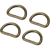 MEICOCO Metal D Ring Buckle, D Shape Rings Non Welded 1 inch Inside Diameter for Webbing Sewing DIY Strap Sewing Accessories pack of 20 (Antique Brass)