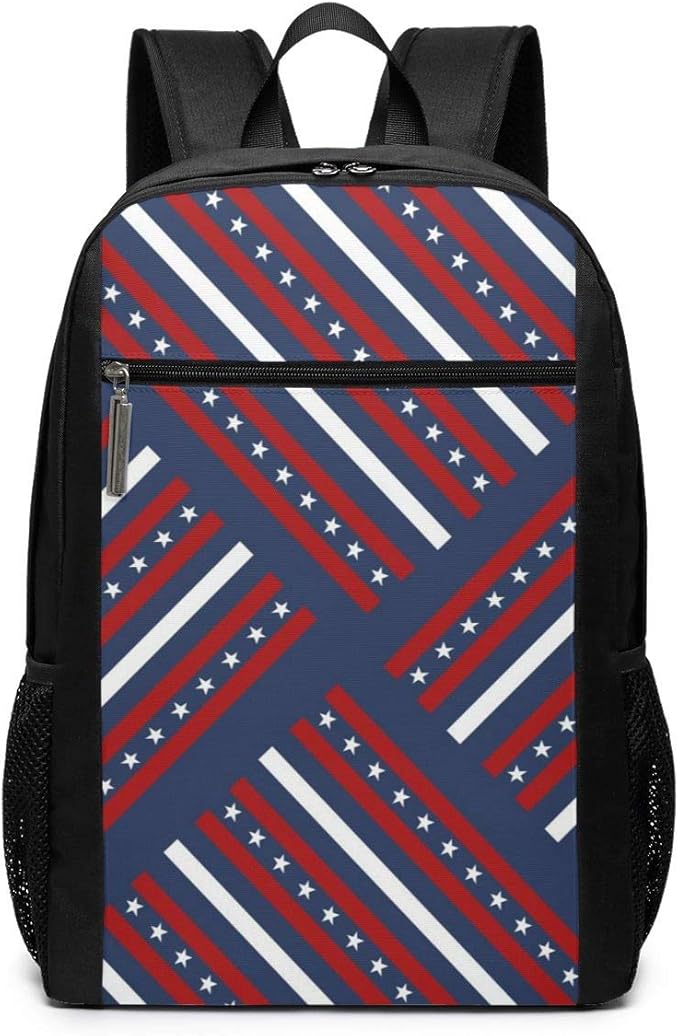Patriotic Red White Blue Stars 17"" Outdoor Canvas Travel