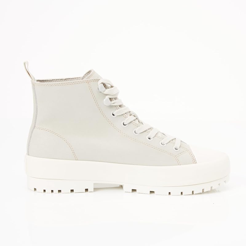 Baskets Hybrides Femme Laceup Suede Montantes, Beige (Oyster Mushroom/Bright White), 38