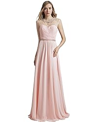 Sarahbridal Womens Beaded Jewel Necline Prom