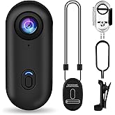 i3 4K Thumb Action Camera, Tiny Size, Mount Anywhere, Small Body Camera | with 64G Card, Spring Clip, Portable Vlogging, Hands-Free POV Recording, Helmet Cam for Cycling, Motorcycle