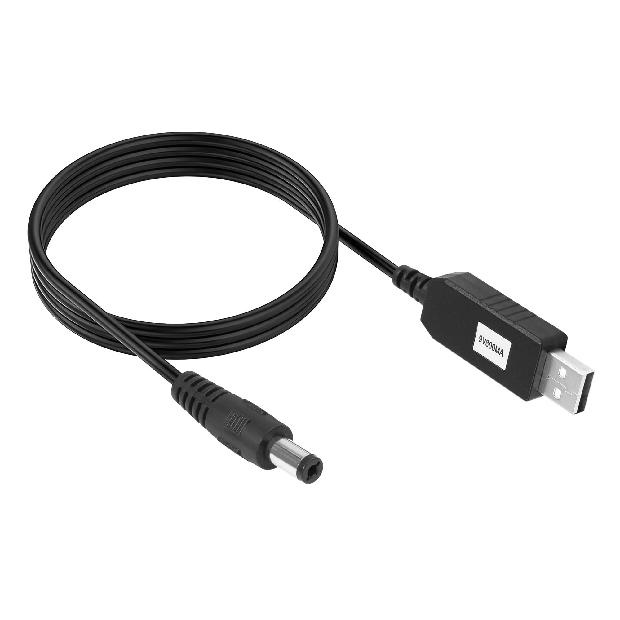 DC 5V to DC 9V USB Voltage Step Up Converter Cable YACSEJAO 1M/3.3FT USB to DC 5.5 x 2.1mm Convert Cable Max Current 800mAh for Fan Led Light Router Speakers
