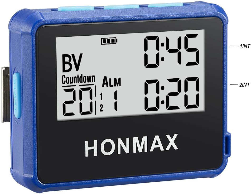 Honmax Charge IP66 Programmable Interval Timer & Stopwatch | Timers for Kitchen, HIIT, Running, Sports and Outdoor Exercise | Countdown up to 100 Hours | LED Digital Clock for Workout