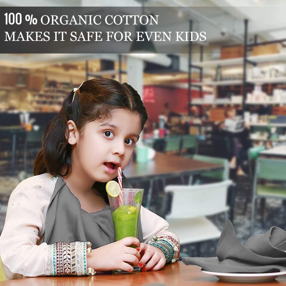 Trade Fountain Cloth Napkins Set of 12 Cotton, 50.8 x 50.8 CM Reusable Napkins - Image 4