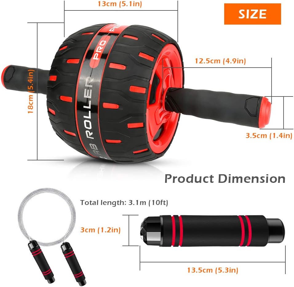 Intsun Ab Roller Wheel 5'' Wider Abs Wheel Exercise Equipment with 10ft Jump Rope Ab Trainer Workout Machines for Women Men Core Strength & Abdominal Trainers, Exercise & Fitness Home Gyms : Sports & Outdoors