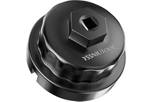 YSSNIUTOOL 64mm 14 flute Oil Filter Wrench for Toyota, Lexus, Camry, Scion,RAV4,Tundra, Highlander, Sienna and More - Oil Filter Cap Removal Tool for 2.5L to 5.7L Engines