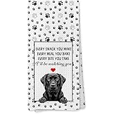MVLJG Funny Black Labrador Retriever Kitchen Towels, Black Lab Gifts, Gifts for Labrador Dog Lovers Dish Tea Towels for Kitchen Decor, Every Meal You Make Towel, 16x24 Inches
