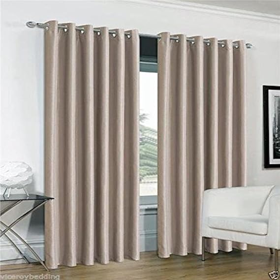 viceroy bedding 66" Width x 84" Drop FAUX SILK DOOR Eyelet/Ring Top