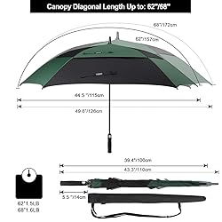 G4Free Extra Large Golf Umbrella 68 inch Square