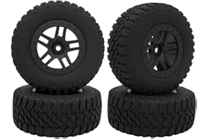 GLOBACT RC Tires for 1/10 Short Course Truck Tires for Traxxas Slash 4x4 2WD HSP Tamiya HPI Kyosho Redcat AXIAL RC4WD Model Car（4Pcs/Set） Replace 5883/5883A