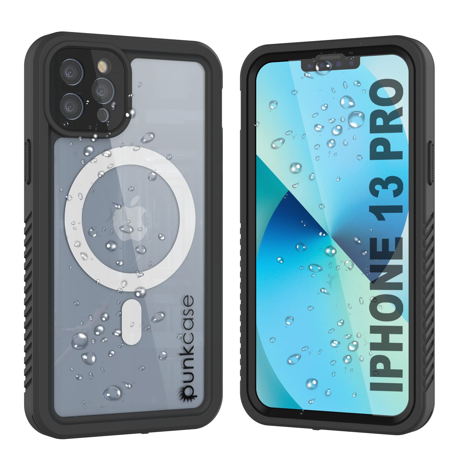 Punkcase for iPhone 13 Pro Waterproof Case [Extreme Mag Series] [Slim Fit] [IP68 Certified] [Shockproof] [Snowproof] Armor Cover W/Built in Screen Protector for iPhone 13 Pro (6.1") (2021) (Black)