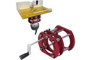 YUYTE Router Base, Aluminum Alloy Stainless Steel 4 Jaw Clamping Router Table Lifting System Base, 51mm, Support 64mm to 66mm Small Trimmer