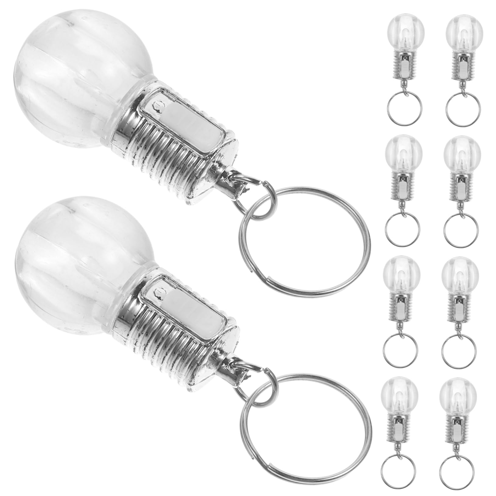 Photo 1 of TOYANDONA 10pcs Colorful Changing Led Bulb Keychains Unique Design Portable Mini Light Lamp Torch Keyrings Clear Keychain Flashlight for Everyday Use