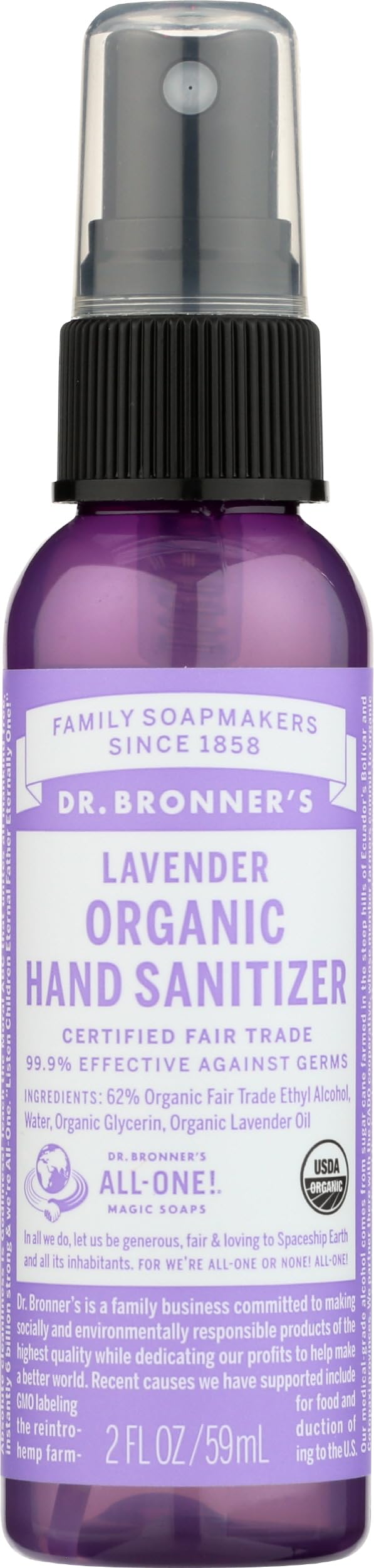 Dr. Bronner's Organic Lavender Hand Sanitizer Spray