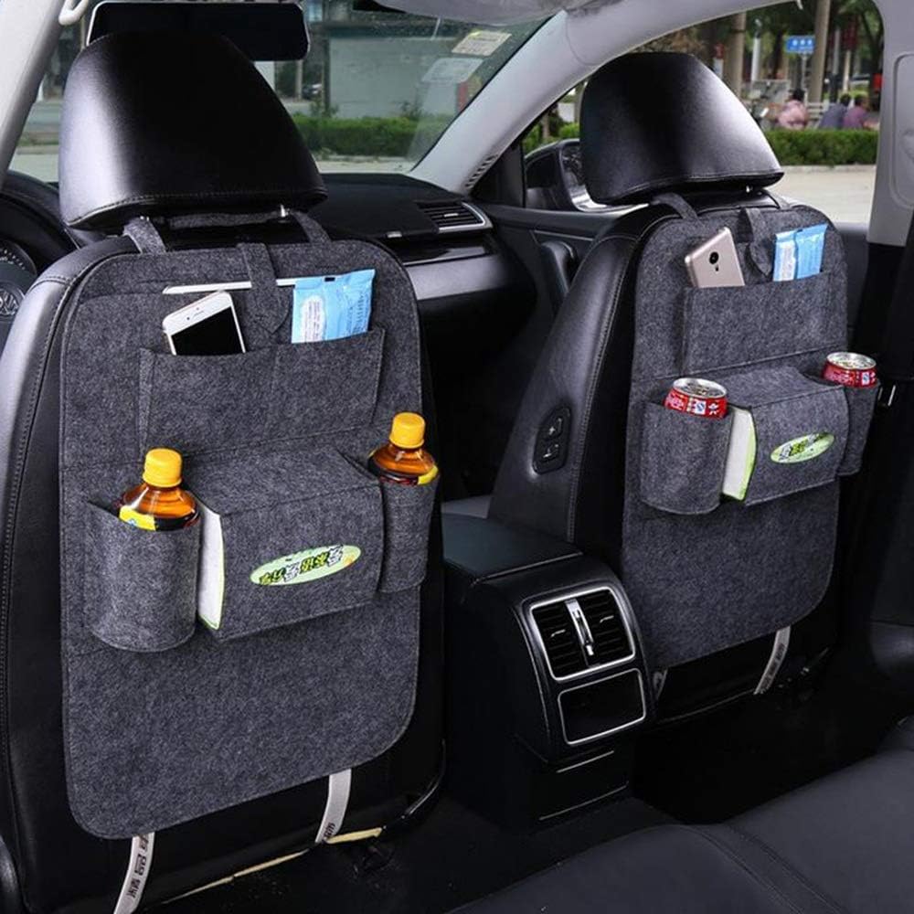 Susulv Car Backseat Organiser - Premium Protector For Car Seat Back (Color : Dark gray)