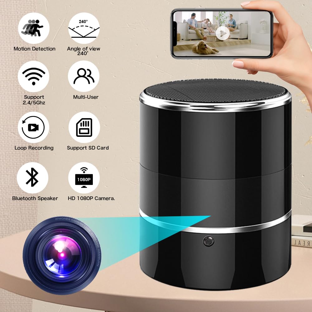 Condition photo showing New/Like New for aipmoz indoor security camera in bluetooth speaker, 240° viewing angle,1080p full hd wifi camera,wir