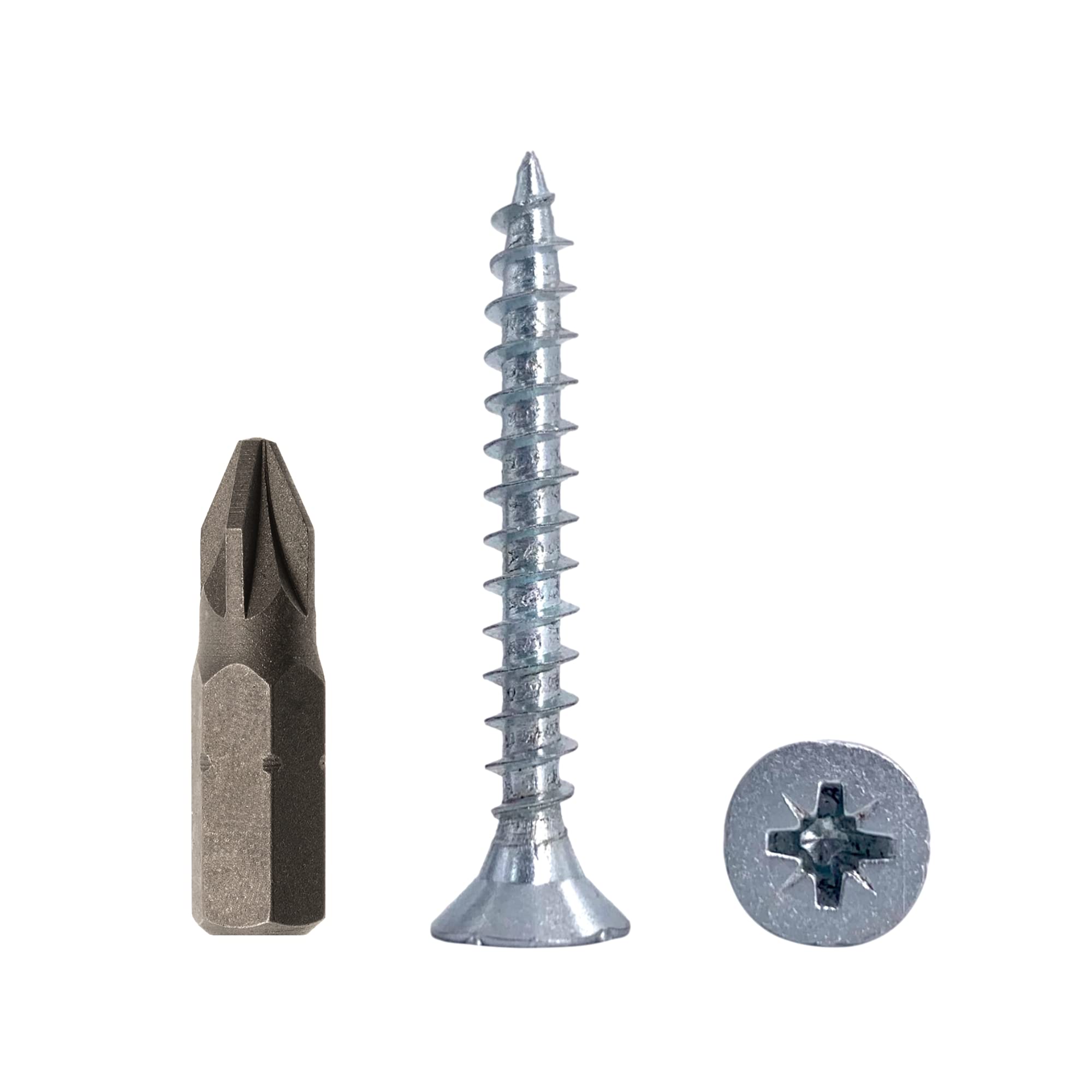 (Pack of 400 pcs) Zinc Plated Steel 5.0 x 40 mm Wood Screws, Chipboard Screws, Universal Pozi-Drive Screw, PZ Fully Threaded, Pozidriv Countersunk Head (400, 5.0 x 40 mm)