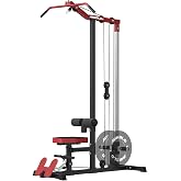 Mikolo LAT Pulldown Machine, LAT Row Cable Machine with Leg Hold Down Attachment, LAT Tower with Cable Row Attachment, Cable Machine Home Gym