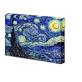 Starry Night By Vincent Van Gogh Stretched Canvas Print Gallery Wrapped 16x20 Inch