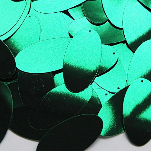 Green Shiny Metallic Oval 1.5