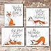 Fox Wall Art Prints (Set of 4) - Unframed - 8x10s | Woodland Nursery Decor | Room Decor Aesthetic | Farmhouse Decor | Living Room Decor for Animal Lovers