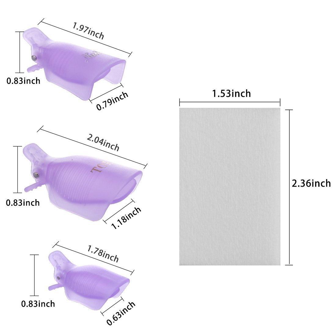 INFILILA Nail Polish Remover Clip Set-20pcs Nail Clip Caps Nail Soak Off Clips For Finger And Toe & 1000pcs Lintfree Nail Polish Remover Wipes For UV Gel Acrylic Nail Polish Removal: Beauty
