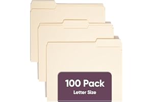 Smead Standard File Folders, 100 Count, Manila, 1/3-Cut Tabs, Letter Size (10330)