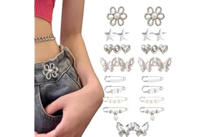 16 Set Pant Waist Tightener Adjustable Pins for Loose Jeans Reusable Waist Adjuster for Pants Women Loose Jeans Pants Dress