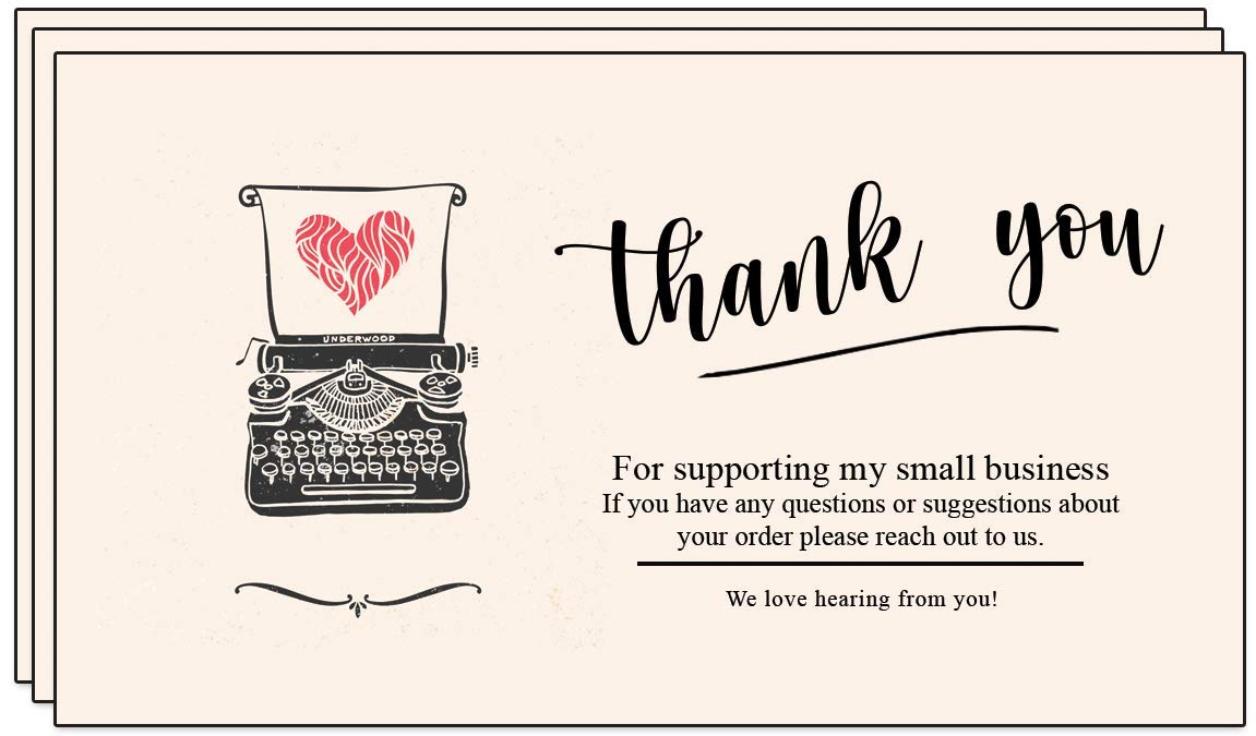 100 Thank You for Supporting My Small Business Cards Made from Recycled Card (100)
