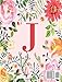 J: Monogram Initial J Notebook for Women, Girls and School, Pink Floral 8.5 x 11