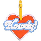 ban.do Getaway Vegan Leather Luggage Tag, Novelty Oversized Luggage Identifier, Large Suitcase Tag (Howdy!)