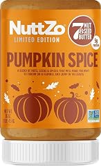 NuttZo Pumpkin Spice Power Fuel 7-Nut-and-Seed Butter, 16 oz | Seasonal crunchy blend of 7 nuts and seeds with cinnamon, nutm