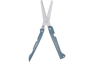 DAKOYU Mantis Compact Folding Scissors, Slim Design, Stainless Steel Foldable Scissor with Ruler, Pocket Clip, Tool for EDC, 