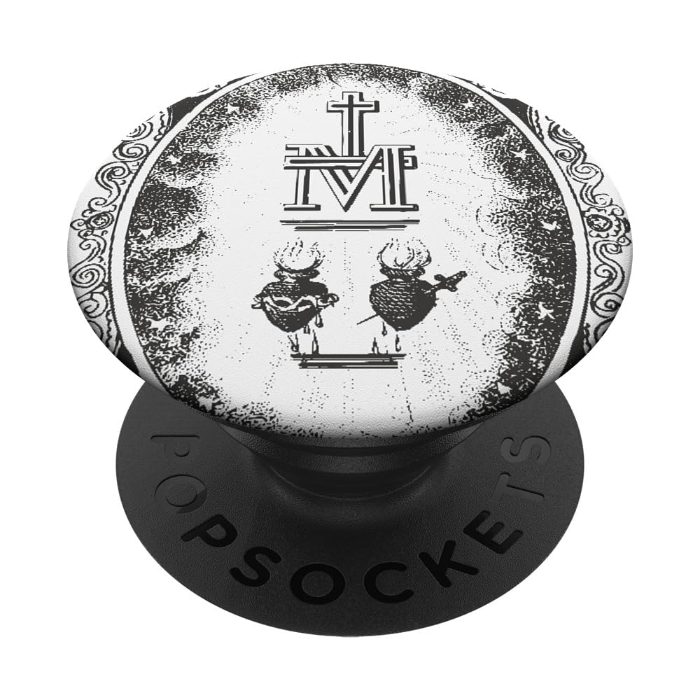 Wonderful Medal Sacred Heart Immaculate Catholic PopSockets Adhesive PopGrip