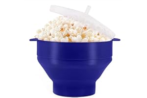 Microwave Popcorn Popper Collapsible Silicone Poppcorn Bowl - Reusable- No Oil Needed - Dishwasher-Safe, Family Popcorn Time,