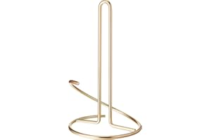 Spectrum Diversified Euro Supreme Holder, Countertop Steel Stand Fits Standard & Jumbo Rolls, Modern Kitchen Decor Paper Towel Dispenser, Medium, Gold