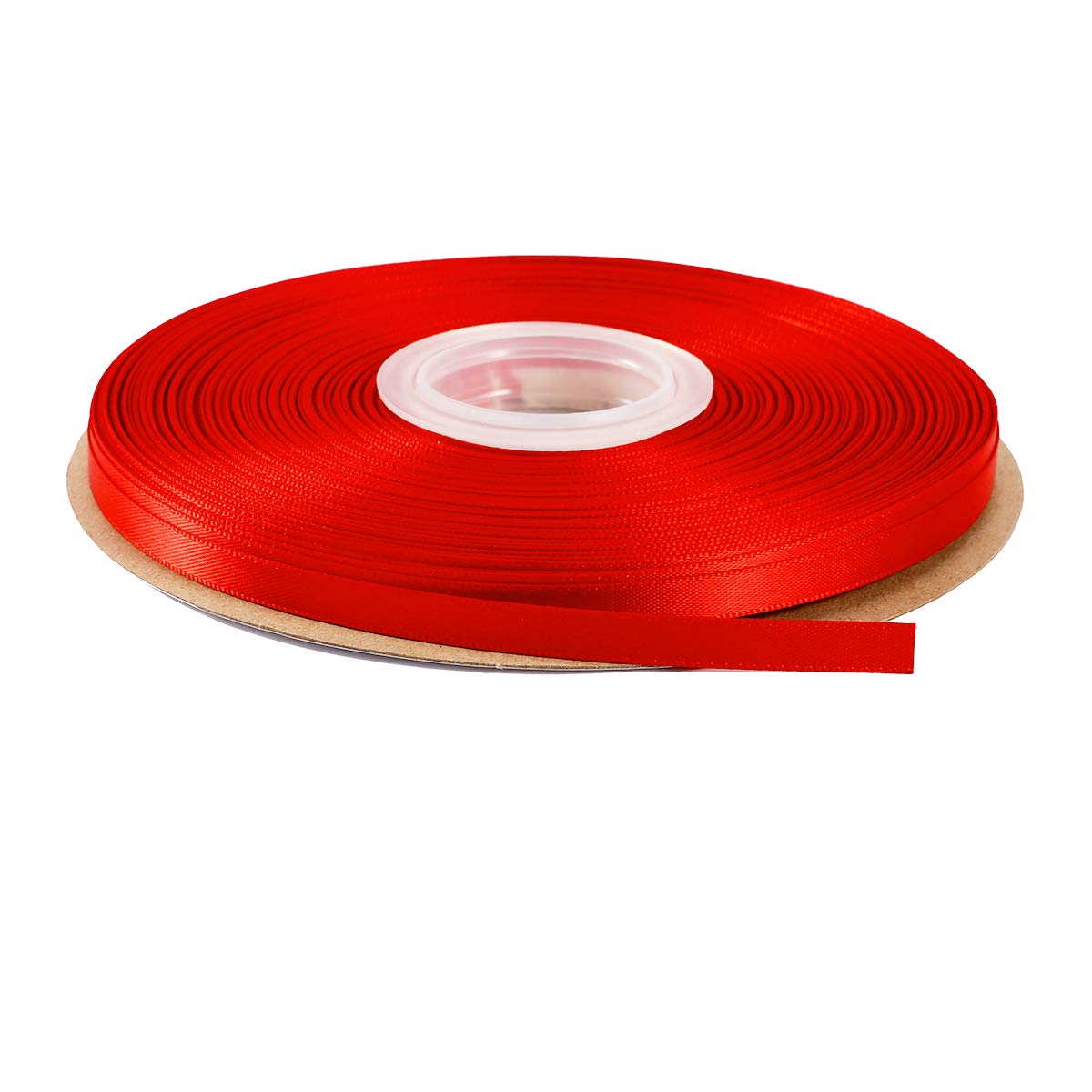 ITIsparkle 6mm Double Faced Satin Ribbon 45 Meters-Roll Set for Gift Wrapping Scrap Books Party Favor Hair Braids Baby Shower Decoration Floral Arrangement Craft Supplies, Red Ribbon — image 1