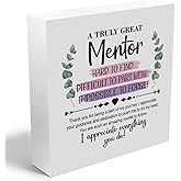 Mentor Gifts Wooden Box Sign Wall Decor Wooden Plaque Sign Boss Teacher Appreciation Gifts for Mentor Bedroom Living Room Home Decor Desk Shelf Table Decor Going Away Farewell Gifts for Coworkers