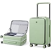 Hanke Top Opening 24 Inch Luggage with Spinner Wheels, Aluminum Frame All-PC Hard Shell Medium Suitcase, Trunk Wide Handle Luggage for Travel, TSA Checked-Medium (Bamboo Green, 69L)
