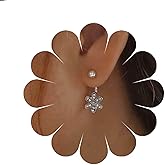 Eviarli Boho Pearl Jacket Earrings Crystal Flower Earrings Rhinestone Flower Drop Earrings Gold Pearl Stud Earrings Bridal Wedding Earrings Front Back Earrings Jewelry for Women