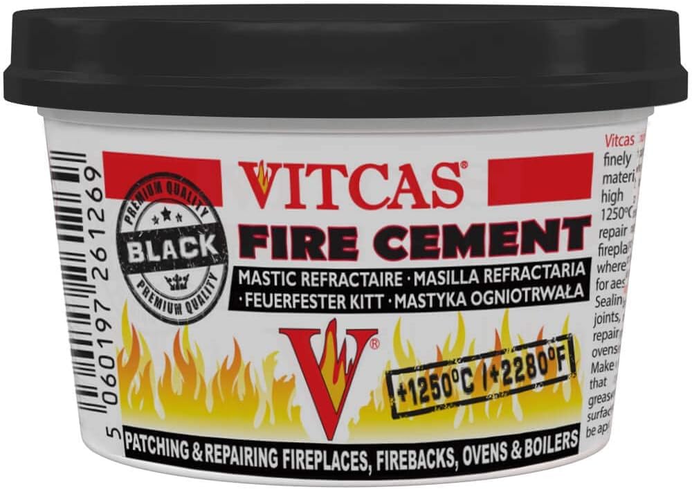 Vitcas 500g Black Fire Cement - Excellent Adhesion, Air Tight Seal, Quick Repair