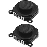 2Pcs 3D Button Analog Joystick Stick Replacement Compatible with PSP 1000 3D Analogue Joystick Control Button Plastic Black