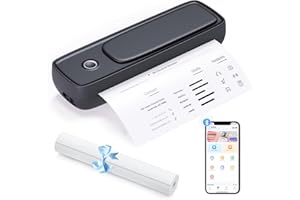 Bisofice Portable Printer Thermal Printing Wireless for Travel, Inkless Printer Compatible with Mobile Phones & PC, Support 8.5" X 11" US Letter &Legal for Home Office (Black)