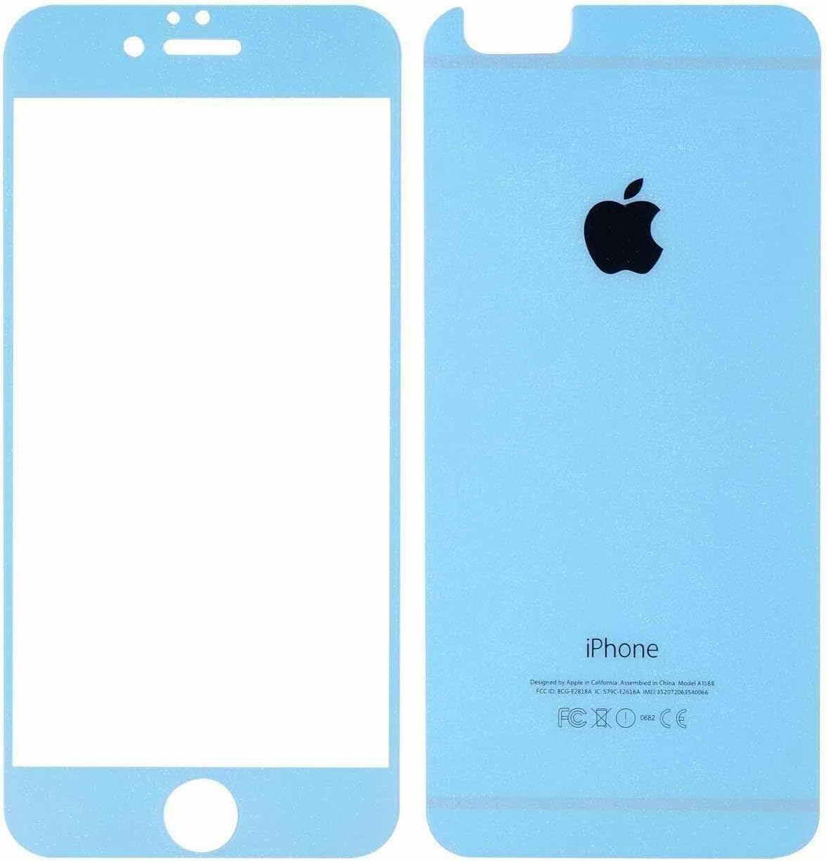 Cool Idea Tempered Glass Screen Protector Decal Sticker Skin for Iphone 5/iphone 5s (sky blue)