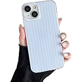 Sayoaho Compatible with iPhone 15 Case, Fashion Cute Striped Aesthetic Design for Women, Soft TPU Shockproof Phone Case for iPhone 15 6.1 inch, Blue