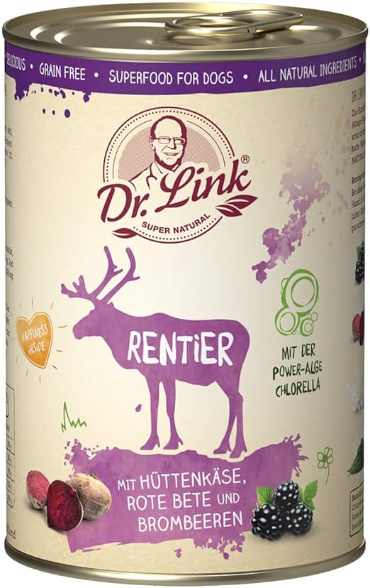 Dr. Link SUPER Natural Rentier mit Hüttenkäse, Rote Bete und Brombeeren
