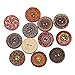 Souarts 100Pcs Mixed Random Christmas Wooden Buttons 2 Holes Medieval Retro Buttons for Painted Flower Sewing Crafting DIY Crafts