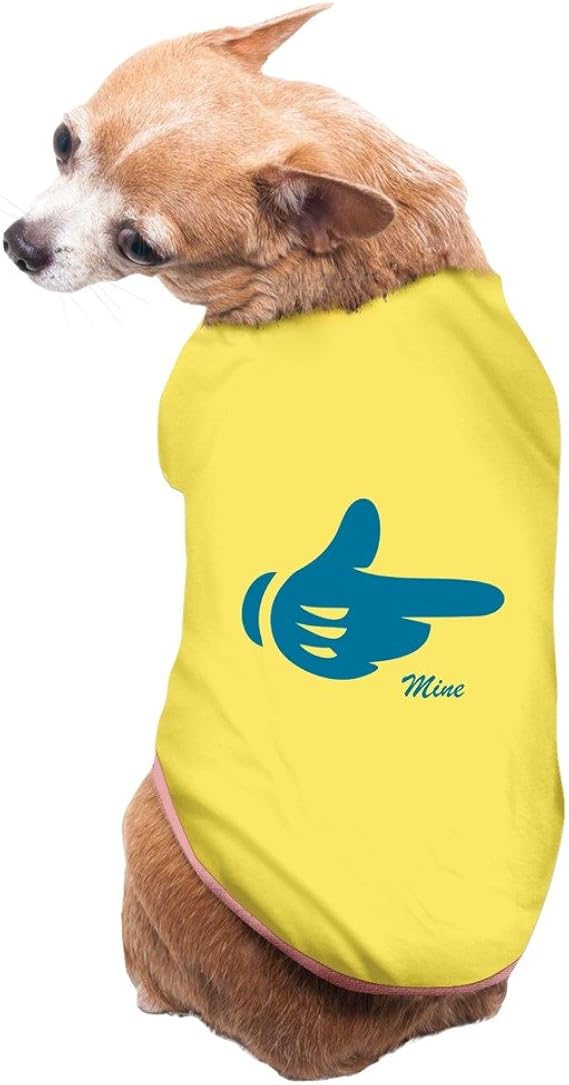 Amazon Co Jp ファッション 英字プリント俺 ネズミ手 人差し指は左に向けて 犬 暖かい ベスト Tシャツ L Yellow 服 ファッション小物